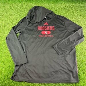 Adidas IU Indiana Hoosiers L/S Training Shirt Hooded Men’s XL Black w/ Red Logo